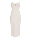 Elisabetta Franchi Macro-bow Crepe Midi Dress In Brown