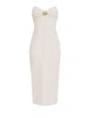 Elisabetta Franchi Macro-bow Crepe Midi Dress In Brown