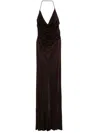 Elisabetta Franchi Open-back Jersey Maxi Dress In Brown
