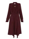 Elisabetta Franchi Wrap-design Flared Dress In Burgundy