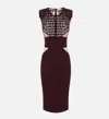 Elisabetta Franchi Sequin-embellished Midi Dress In Burgundy