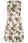Elisabetta Franchi Dress In Printed Duchesse And Tulle In Giallo/cacao