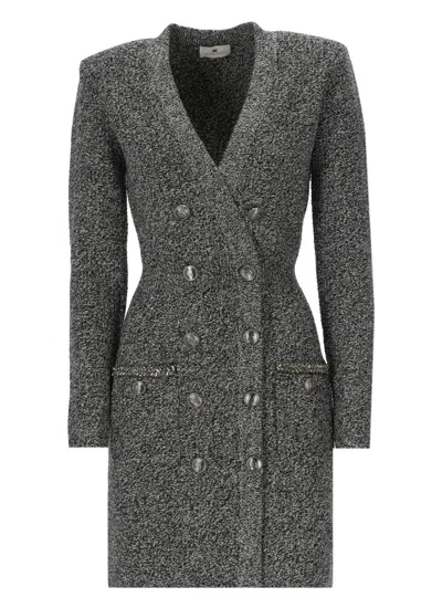 Elisabetta Franchi Wool Dress In Grey