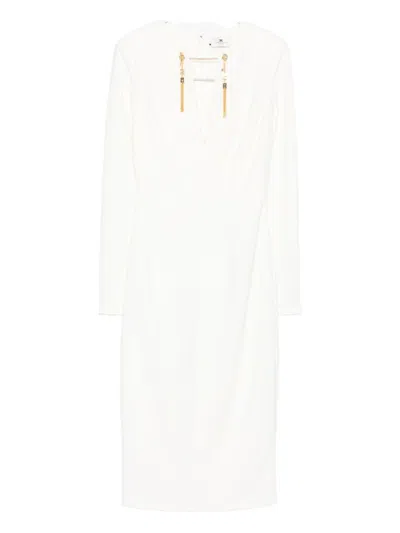 ELISABETTA FRANCHI ELISABETTA FRANCHI V-NECKED MIDI DRESS