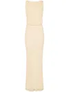 Elisabetta Franchi Vanilla Dress With Rhinestone Logo In Lemonade