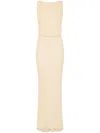 Elisabetta Franchi Vanilla Dress With Rhinestone Logo In Lemonade