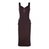 Elisabetta Franchi Fitted Midi Dress With Sweetheart Neckline In Purple
