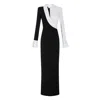 Elisabetta Franchi Red Carpet Dress In Lightweight Crepe Fabric In Multi