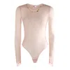 Elisabetta Franchi Sheer Fabric Long Sleeve Jumpsuits Thong Bottom In Pink