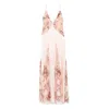 Elisabetta Franchi Satin Lace Gown In Pink