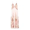 Elisabetta Franchi Satin Lace Gown In Pink
