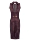 Elisabetta Franchi Pleated Midi Dress In Red