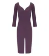 Elisabetta Franchi Purple Midi Sheath Dress In Purple
