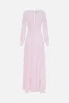 Elisabetta Franchi Ruffled Georgette Maxi Dress In Quartz
