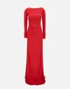 Elisabetta Franchi Red Carpet Jersey Dress In Red