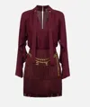 Elisabetta Franchi Fringe-detail Mini Dress In Red