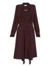 Elisabetta Franchi Wrap-design Flared Dress In Red