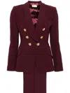 Elisabetta Franchi Shawl-lapels Crepe Suit In Rojo
