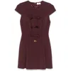 Elisabetta Franchi Bow-detail Mini Dress In Red