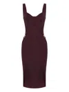 Elisabetta Franchi Structured Bodice Evening Dress In Brown