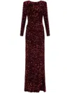 Elisabetta Franchi Red Carpet Woman Maxi Dress Burgundy Size 2 Polyester In Rouge Noir
