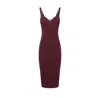Elisabetta Franchi Stretch Crepe Midi Dress In Rouge Noir