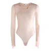 Elisabetta Franchi Sheer Fabric Long Sleeve Jumpsuits Thong Bottom In Neutral