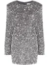 Elisabetta Franchi Sequinned Chenille Mini Dress In Steel