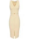 Elisabetta Franchi Crepe Bustier Dress With Contrasting Topstitching In White