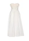 Elisabetta Franchi Roses Corset Floral Heart Midi Dress In White