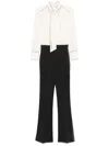 Elisabetta Franchi Fitted Black Jumpsuit With Blouse Top In Black
