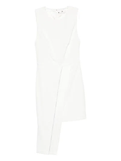 Elisabetta Franchi Waist-detail Asymmetric Party Dress In White