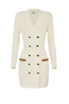 Elisabetta Franchi Robemanteau Dress In White