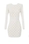 Elisabetta Franchi Mini Knitted Dress With Jewel Details In Multi