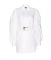 ELISABETTA FRANCHI ELISABETTA FRANCHI WHITE SHIRT DRESS WITH BELT