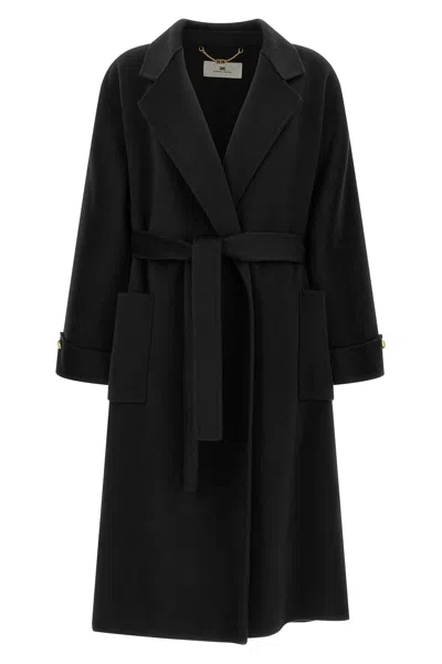 Elisabetta Franchi Dressing Gown Coat Coats And Trench Coats Black