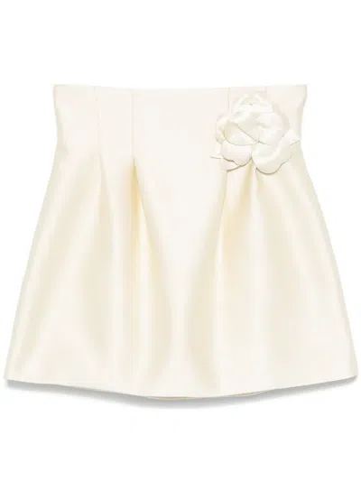Elisabetta Franchi Minirock Aus Duchesse-satin In Nude