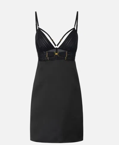 Elisabetta Franchi Duchesse Mini Dress In Black