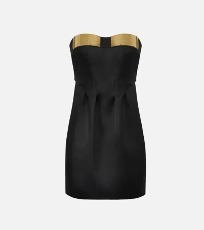 Elisabetta Franchi Duchesse Mini Dress In Black