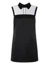 Elisabetta Franchi Dress With Embroidery And Sheer Panel In Black