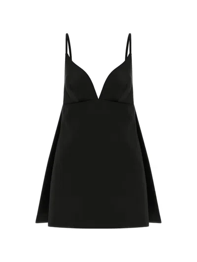 Elisabetta Franchi Vestito Mini Daily In Satin In Black