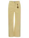 Elisabetta Franchi Straight Cut Cotton Jeans With Belt Loops In Yellow