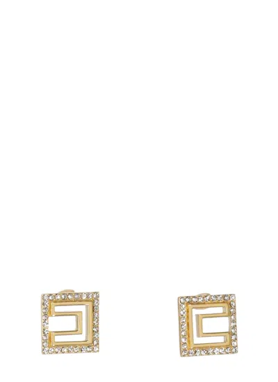 Elisabetta Franchi Earrings With Logo In Gold