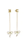 Elisabetta Franchi Earrings With Logo And Bow In Gold