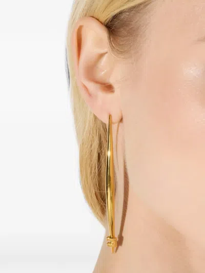Elisabetta Franchi Earrings With Logo In Gold
