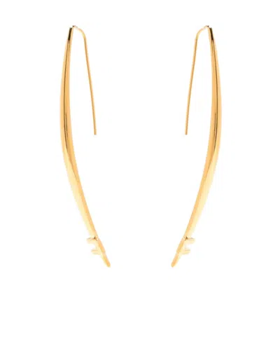 Elisabetta Franchi Earrings With Logo In Gold