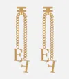 Elisabetta Franchi Earrings With Pendant Chain In Gold