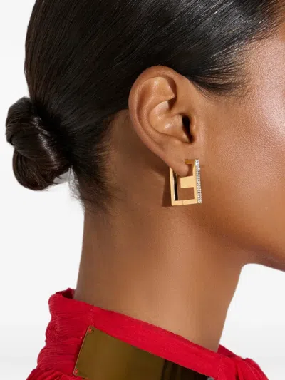 Elisabetta Franchi Earrings With Rhinestones In Gold