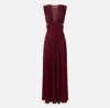 Elisabetta Franchi Burgundy Evening Dress With Deep V-neckbodice In Burgundy
