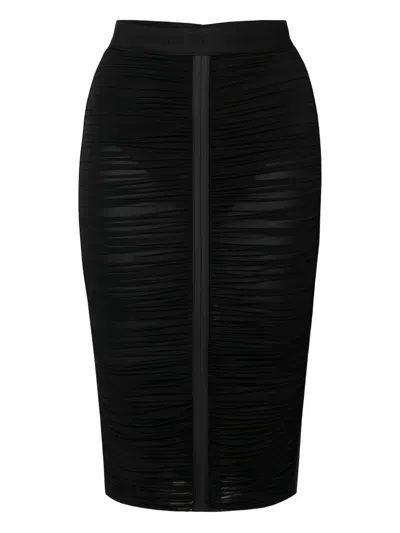 ELISABETTA FRANCHI ELASTICATED-WAISTBAND MIDI SKIRT